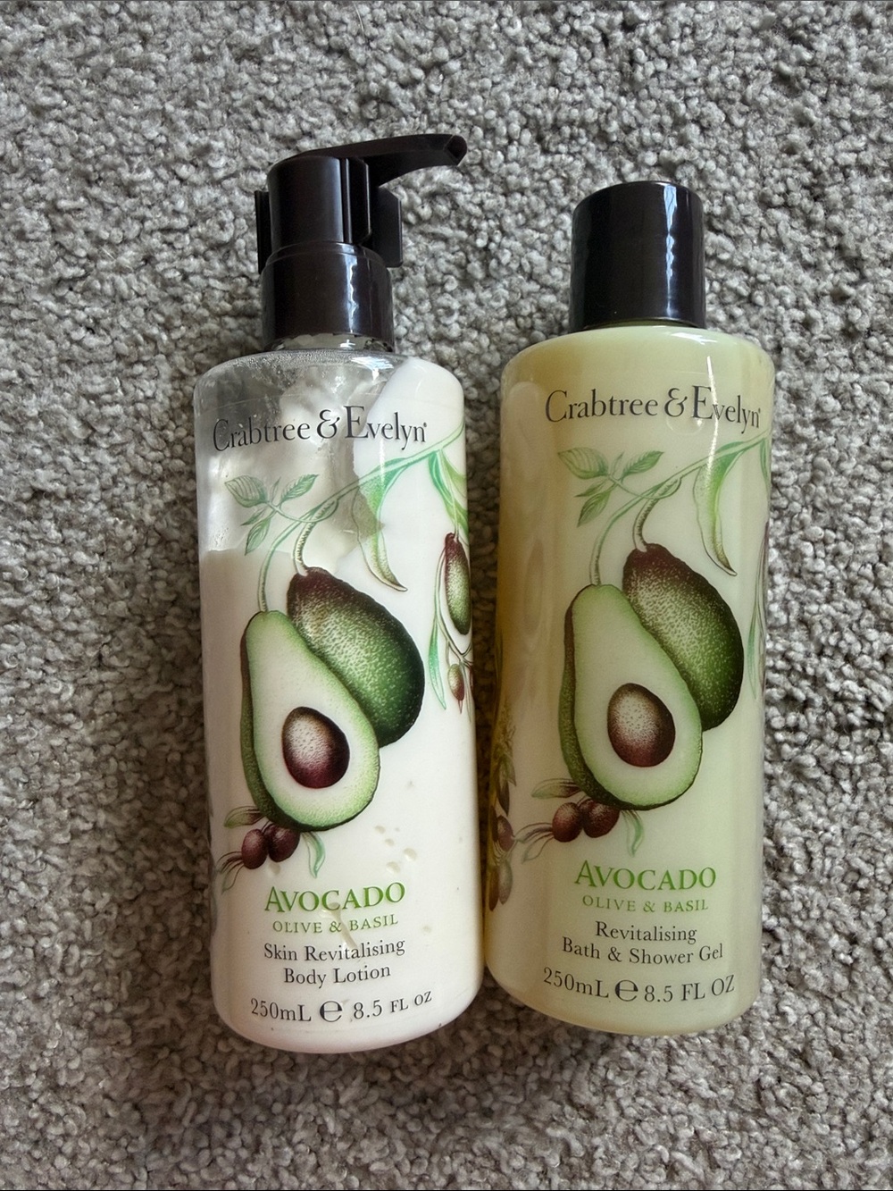 Crabtree & Evelyn Avocado Olive & Basil Body Lotion + Shower Gel Set